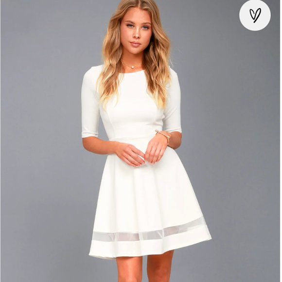 Lulus Dresses & Skirts - 💫 💝 HOST PICK 💝 💫 NWOT Lulu's Sheer Factor White Mesh Skater Dress Sz M